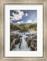 Framed Sunwapta Falls, Jasper National Park, Alberta, Canada