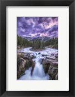 Framed Sunwapta Falls, Jasper National Park, Alberta, Canada