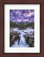 Framed Sunwapta Falls, Jasper National Park, Alberta, Canada