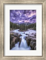 Framed Sunwapta Falls, Jasper National Park, Alberta, Canada