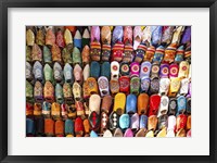 Framed Moroccan Slippers on Display in  Fez, Morocco