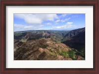 Framed Aerial View Of Waimea Canyon, Kauai, Hawaii