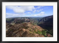 Framed Aerial View Of Waimea Canyon, Kauai, Hawaii