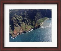 Framed Aerial View Of Na Pali Coast, Kauai, Hawaii