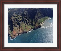 Framed Aerial View Of Na Pali Coast, Kauai, Hawaii