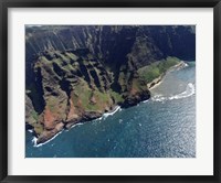 Framed Aerial View Of Na Pali Coast, Kauai, Hawaii