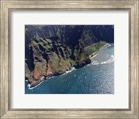 Framed Aerial View Of Na Pali Coast, Kauai, Hawaii