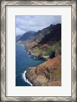 Framed Aerial View Of Na Pali Coast, Kauai, Hawaii