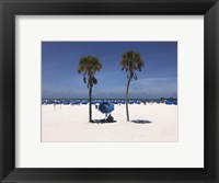 Framed Umbrella, Chairs and Palm Trees on Clearwater Beach, Florida