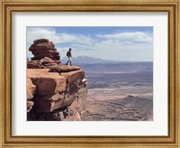Framed Adult Male Standing on the Edge Of a Cliff,Utah