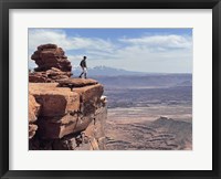 Framed Adult Male Standing on the Edge Of a Cliff,Utah