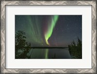 Framed Aurora and Big Dipper Over Tibbitt Lake Near Yellowknife