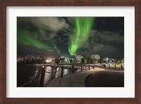 Framed Northern Lights Over Downtown Yellowknife, Northwest Territories