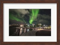 Framed Northern Lights Over Downtown Yellowknife, Northwest Territories