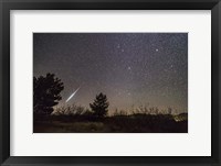 Framed Single Bright Meteor From the Geminid Meteor Shower of December 2017