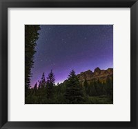 Framed Big and Little Dippers, and Polaris, Over Castle Mountain in Banff National Park
