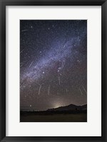 Framed Geminid Meteor Shower Raining Overhead Above the Chiricahua Mountains