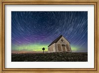 Framed Star Trails Above the 1910 Liberty Schoolhouse in Alberta