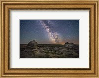 Framed Mars and the Galactic Center of Milky Way Over Writing-On-Stone Provincial Park