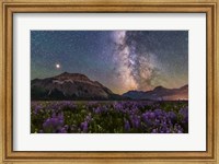 Framed Summer Milky Way and Mars Over Waterton Valley and Vimy Peak