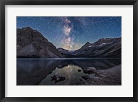 Framed Milky Way Setting Behind Bow Glacier at the End of Bow Lake