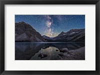 Framed Milky Way Setting Behind Bow Glacier at the End of Bow Lake