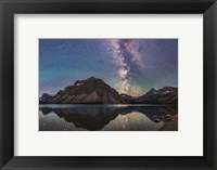 Framed Milky Way Reflections at Bow Lake in Banff National Park, Alberta