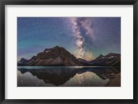 Framed Milky Way Reflections at Bow Lake in Banff National Park, Alberta