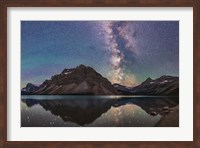 Framed Milky Way Reflections at Bow Lake in Banff National Park, Alberta