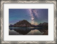 Framed Milky Way Reflections at Bow Lake in Banff National Park, Alberta