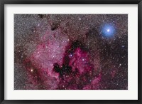 Framed North America Nebula Near Teh Bright Blue-White Star Deneb