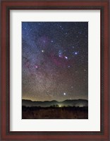 Framed Orion & Sirius Rising Over the Peloncillo Mountains of Southwest New Mexico