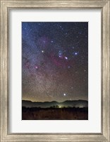 Framed Orion & Sirius Rising Over the Peloncillo Mountains of Southwest New Mexico