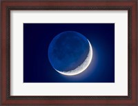 Framed 4-Day Old Waxing Crescent Moon With Earthshine