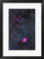 Framed Rosette Nebula and Christmas Tree Cluster in Monoceros