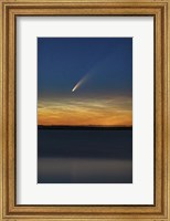 Framed Comet NEOWISE With Noctilucent Clouds Above Deadhorse Lake