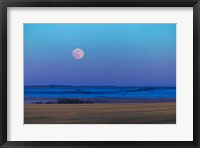 Framed Rising Full Moon Over the Alberta Prairie