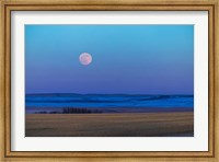 Framed Rising Full Moon Over the Alberta Prairie