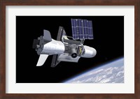 Framed Artist's Concept of the NASA X-37B Spacecraft in Orbit