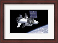 Framed Artist's Concept of the NASA X-37B Spacecraft in Orbit