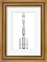 Framed Future Chinese Rocket, Long March 9, Side View - Exploded View