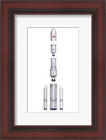 Framed Future Chinese Rocket, Long March 9, Side View - Exploded View