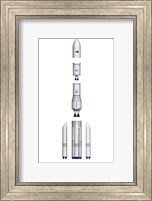 Framed Future Chinese Rocket, Long March 9, Side View - Exploded View