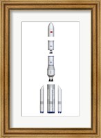 Framed Future Chinese Rocket, Long March 9, Side View - Exploded View