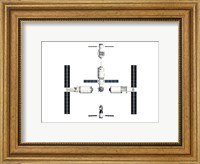 Framed Chinese Space Station Tiangong 2022, Exploded View