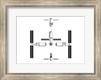Framed Chinese Space Station Tiangong 2022, Exploded View