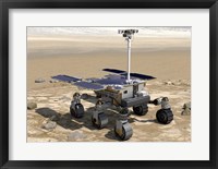 Framed Artist's Concept of the Rosalind Franklin Exomars Rover On a Mars Landscape