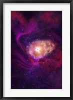 Framed Purple and Red Molecular Clouds Surround a Large Star Nebula