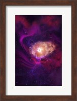 Framed Purple and Red Molecular Clouds Surround a Large Star Nebula