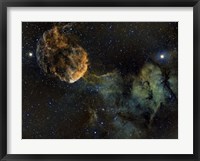 Framed Jellyfish Nebula, a Supernova Remnant in Gemini